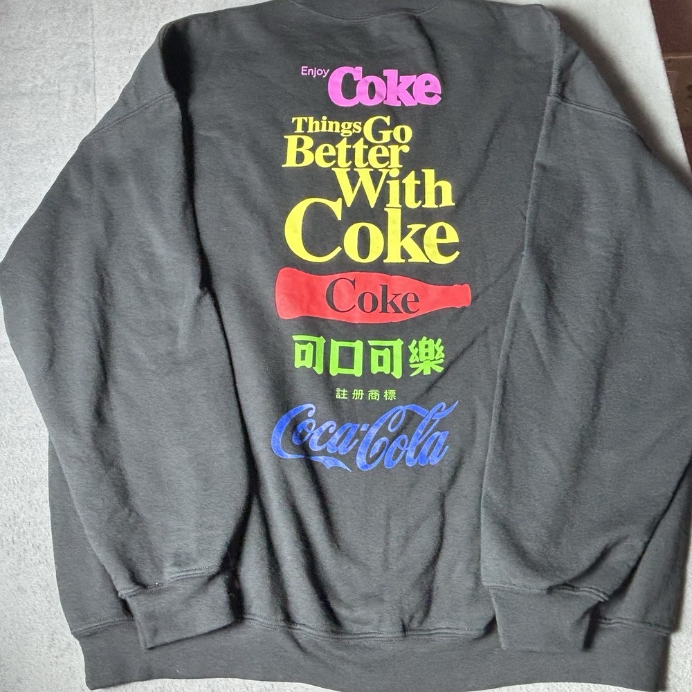 Coke-Cola Mens Sz XL Pullover Sweater Vtg Multi Color Collectible Retro Colors